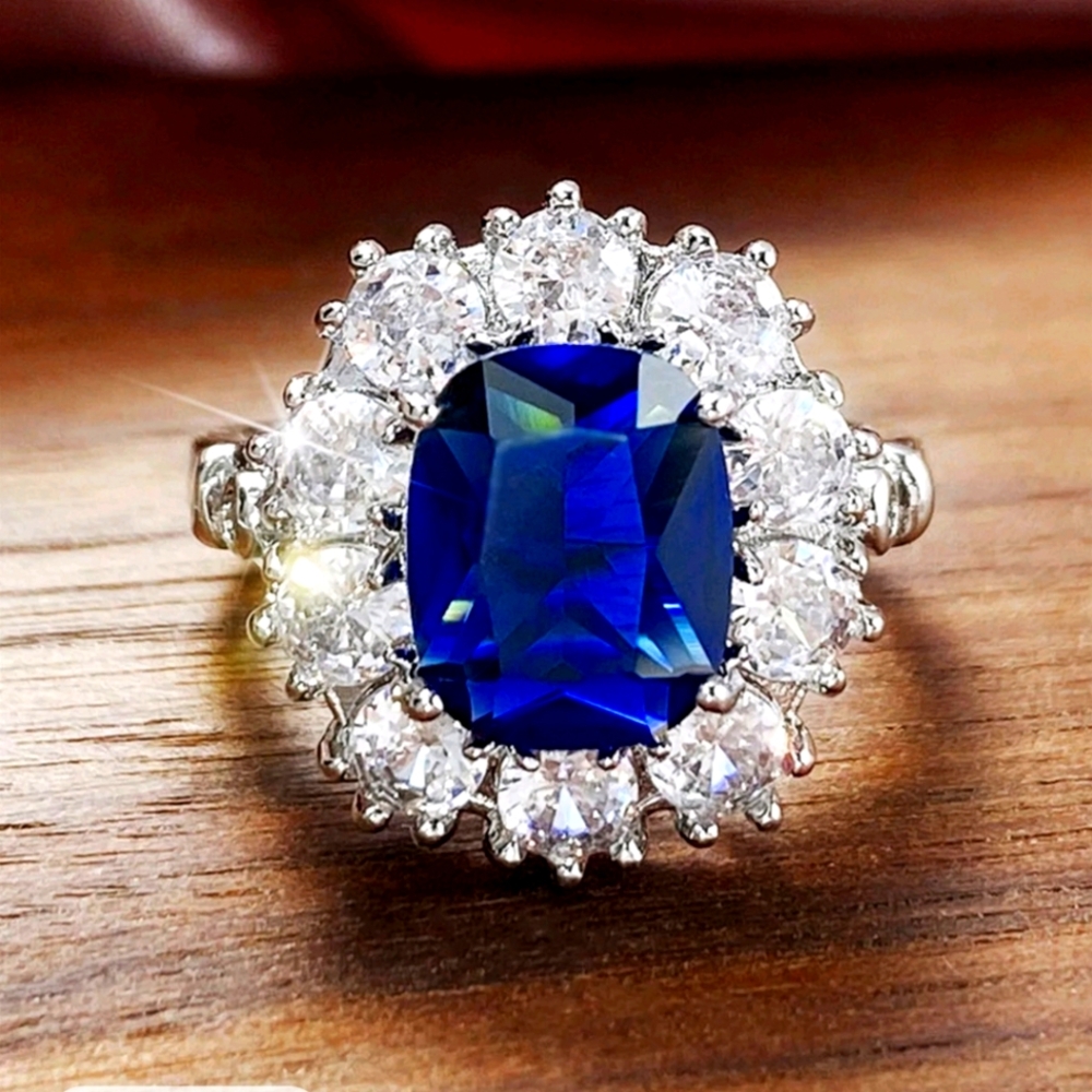 Allure Blue and Silver Gemstone Ring